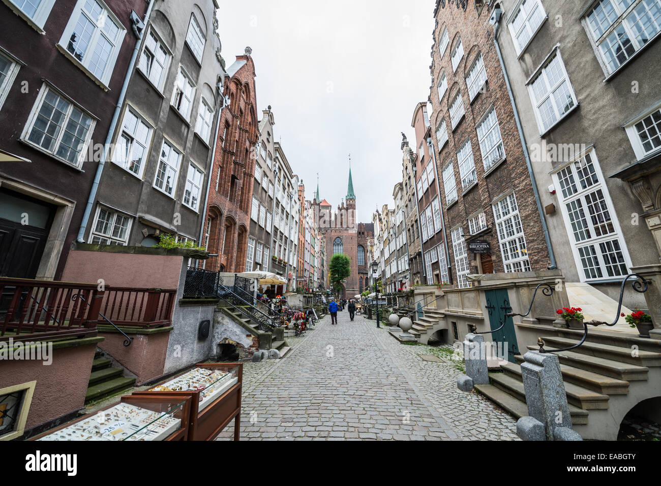 auf einer der berühmtesten Straßen - Mariacka Street - Main Danzig, Polen Stockfoto