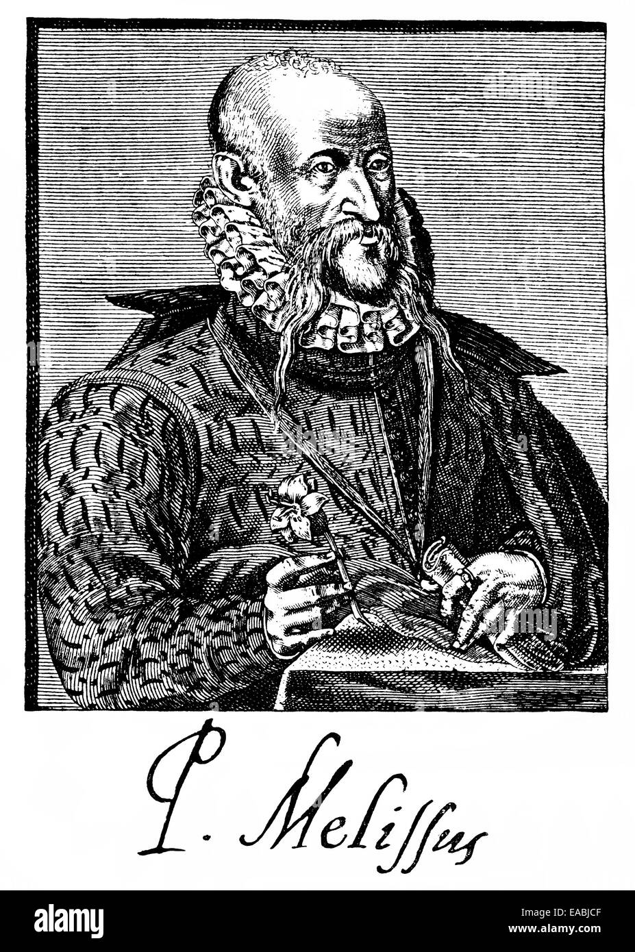 Paul Melissus, oder Paul Schede, Paulus Schedius Melissus, 1539-1602, humanistischen moderne lateinische Schriftsteller, Übersetzer und Komponist, P Stockfoto