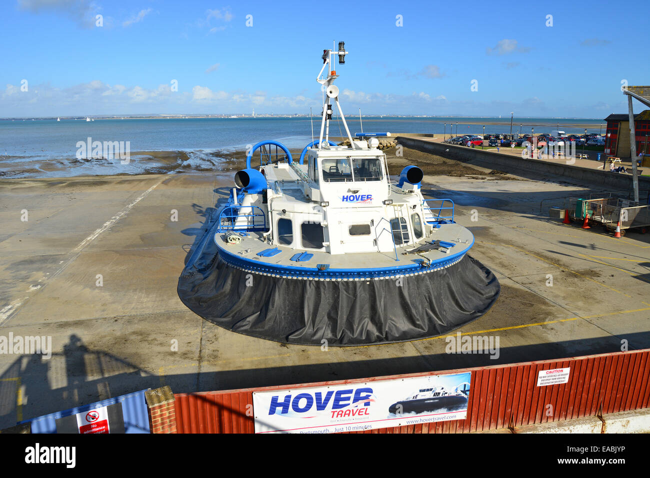 Schweben Sie reisen Hovercraft, Ryde Hafen, Ryde, Isle Of Wight, England, Vereinigtes Königreich Stockfoto