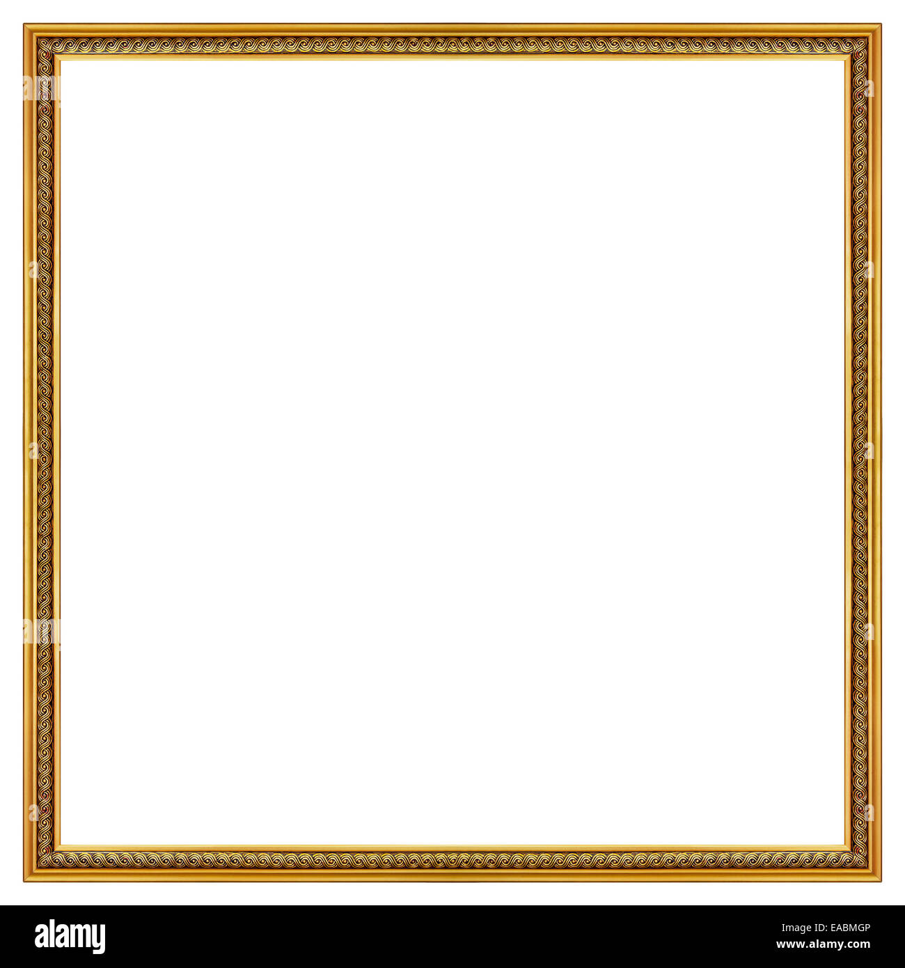 Gold Bild Rahmen isoliert auf weißem Hintergrund Stockfoto