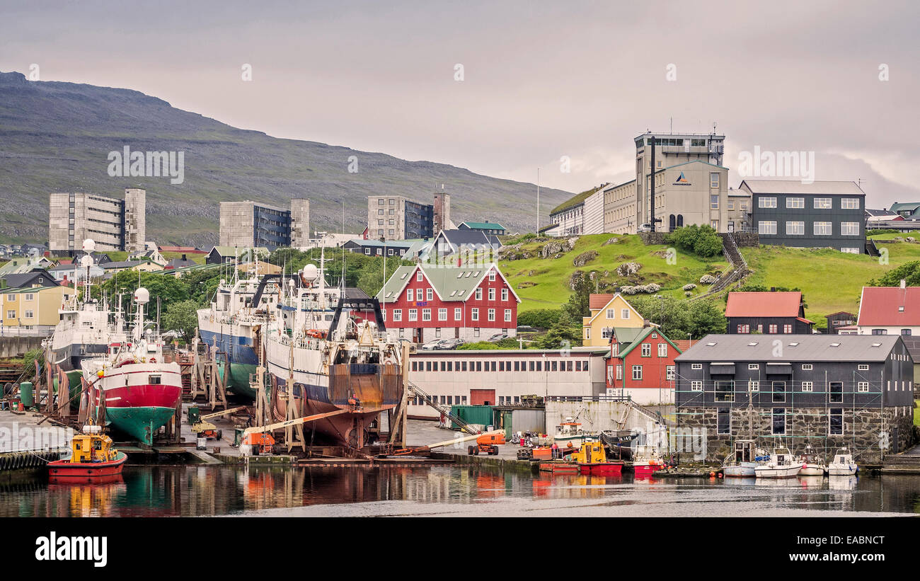 Schiff und Boot Reparatur Hof Torshavn Färöer-Inseln Stockfoto