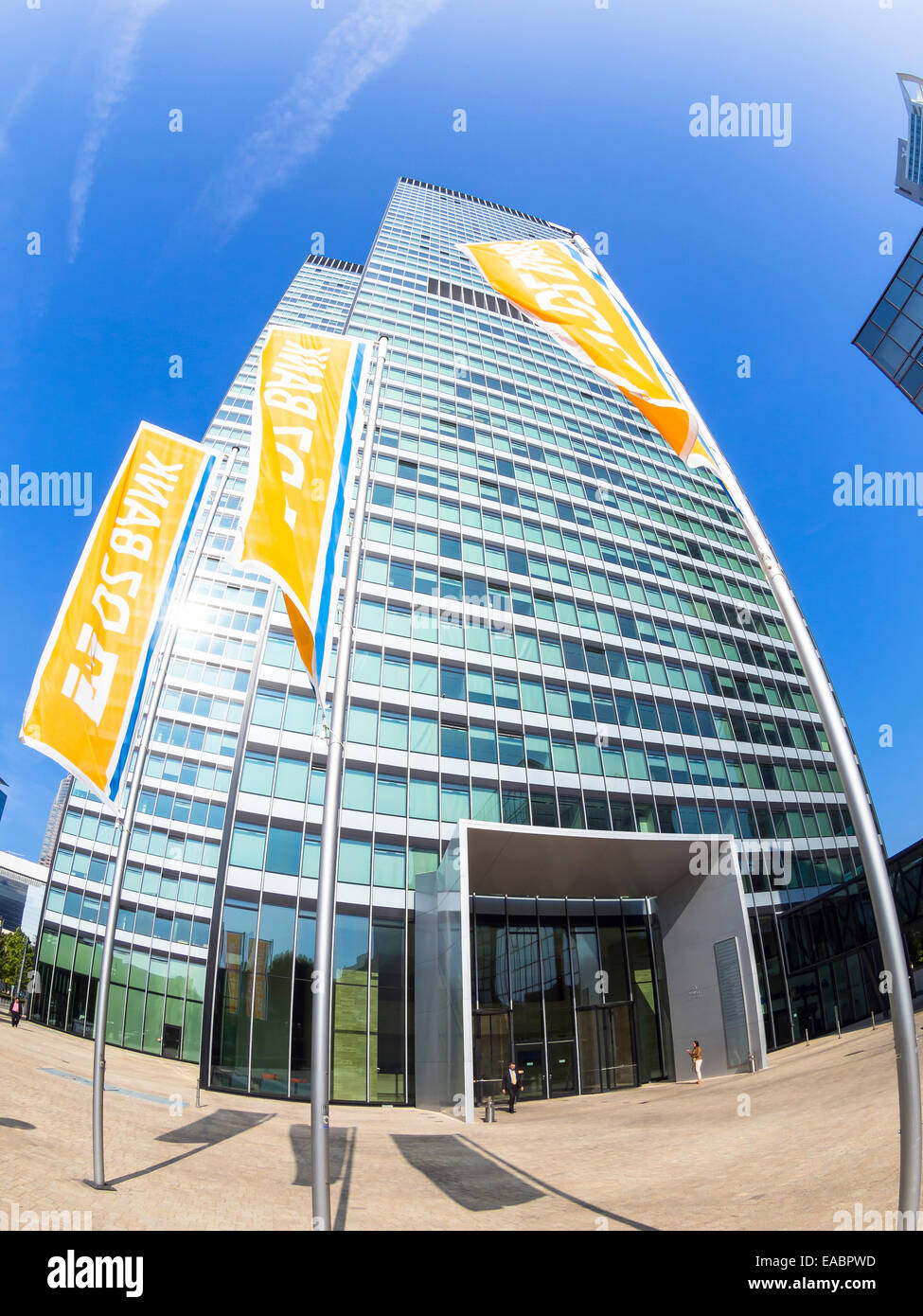 Deutschland-Hessen-Frankfurt-City-Haus Flaggen der DZ Bank Stockfoto