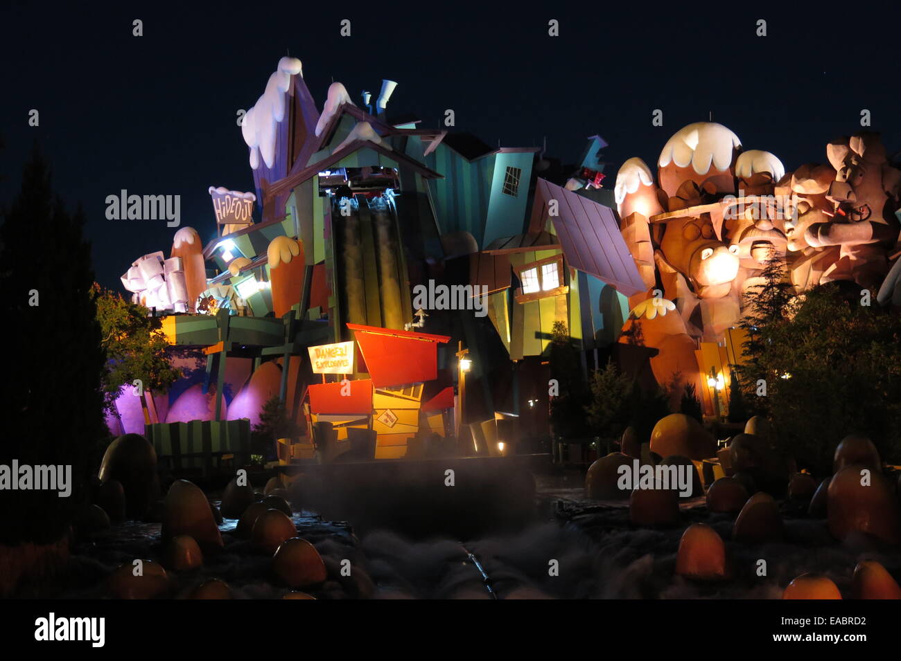 Universal Studios Islands of Adventure in der Nacht Stockfoto
