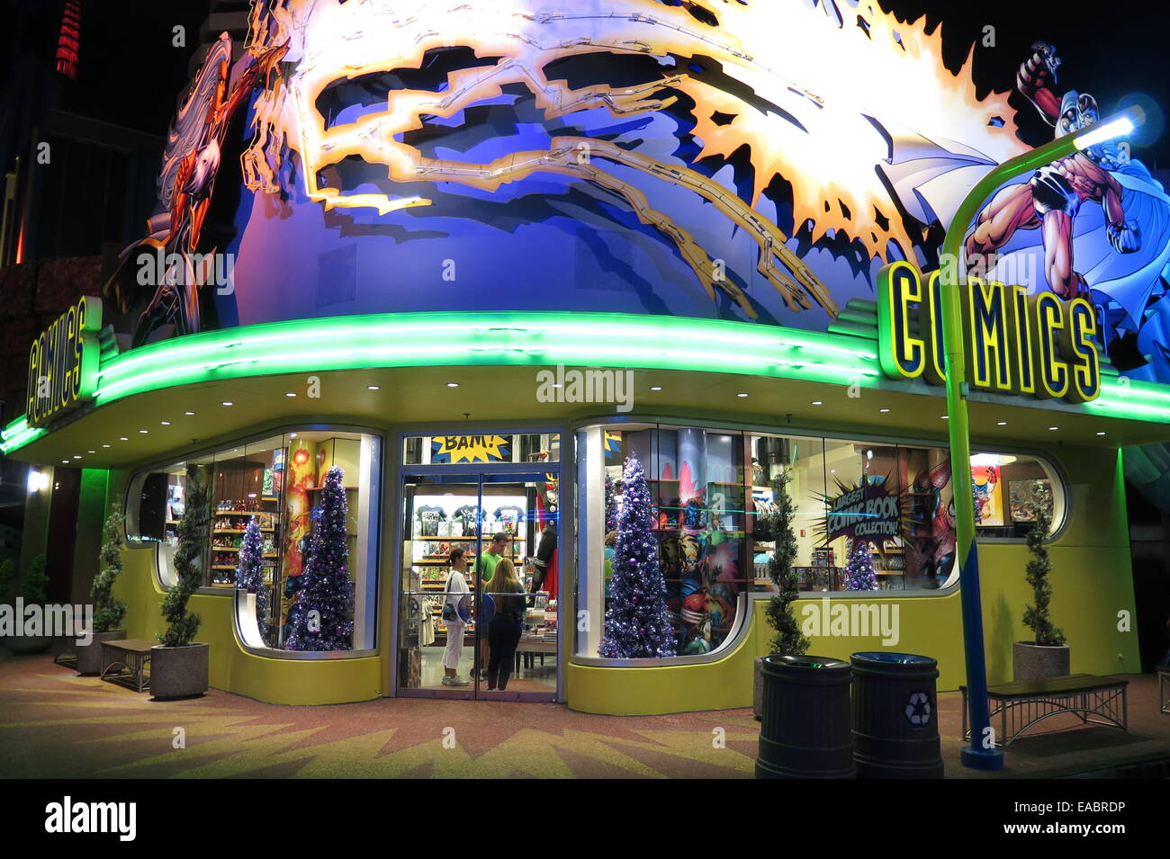 Universal Studios Islands of Adventure in der Nacht Stockfoto