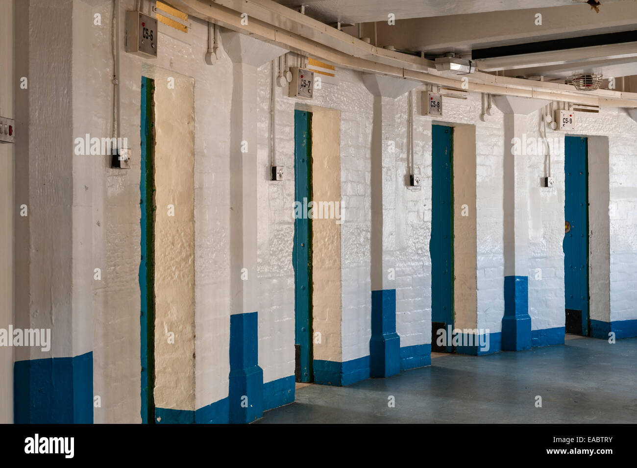 In HMP Lancaster Castle, Lancashire, Großbritannien. Gefängniszellen im alten Flügel der „weiblichen Verbrecher“ Stockfoto