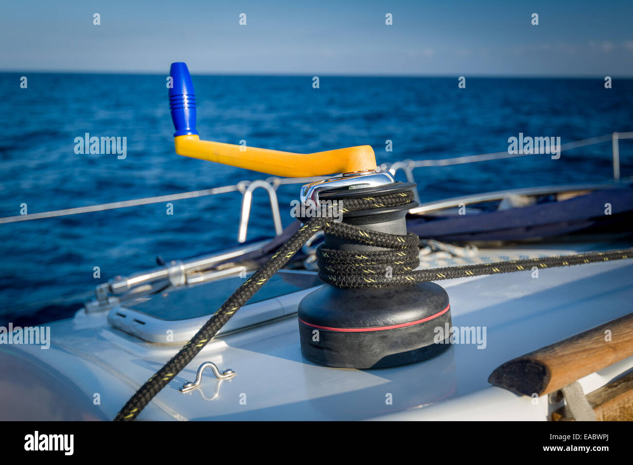 Yacht-Winde Stockfoto