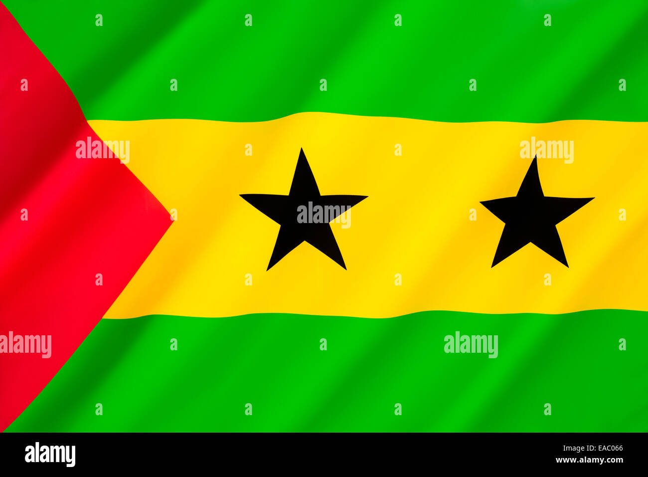 Flagge von São Tomé und Príncipe Stockfoto