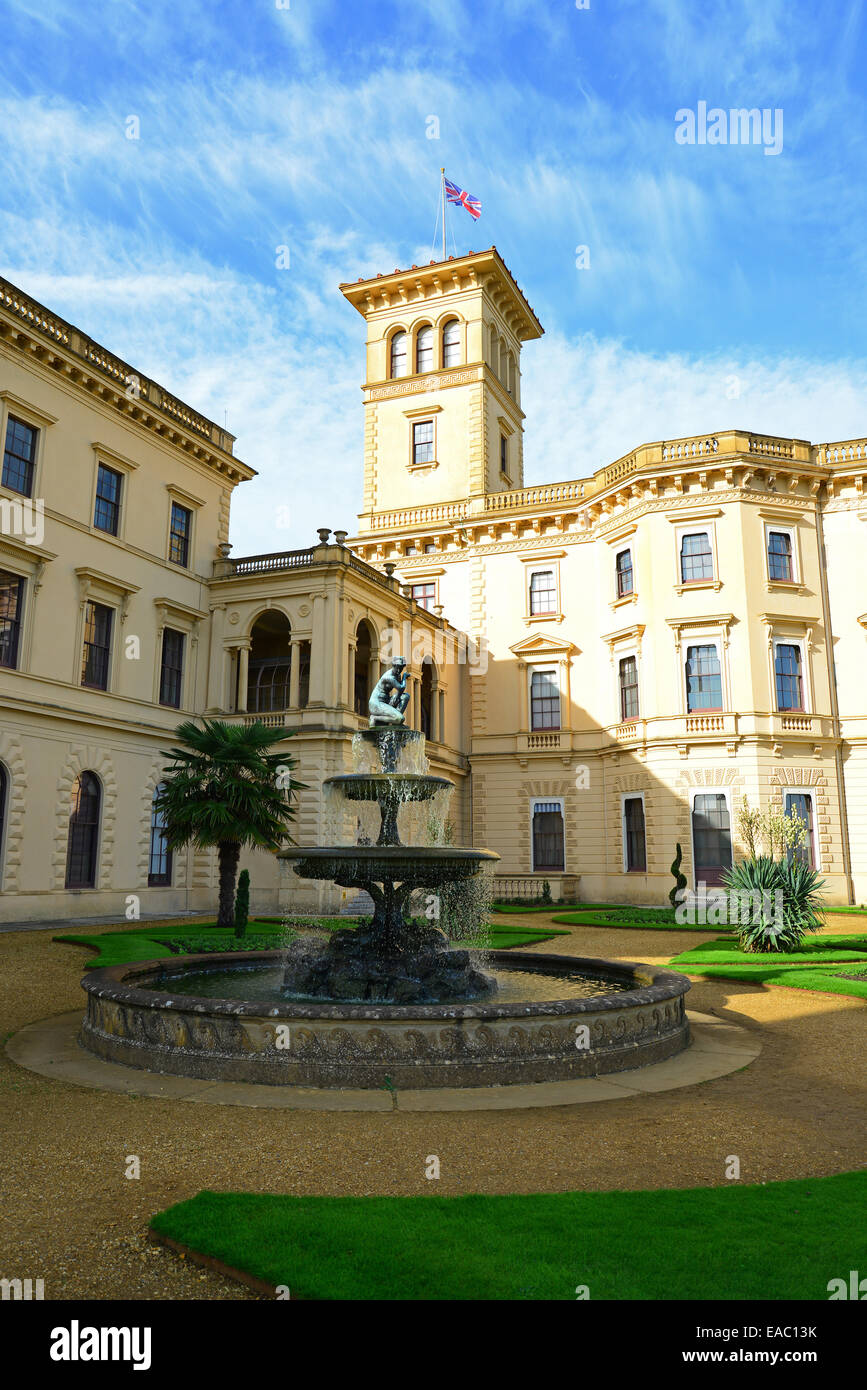 Terrasse im Garten Brunnen, Osborne House, East Cowes, Isle Of Wight, England, Vereinigtes Königreich Stockfoto