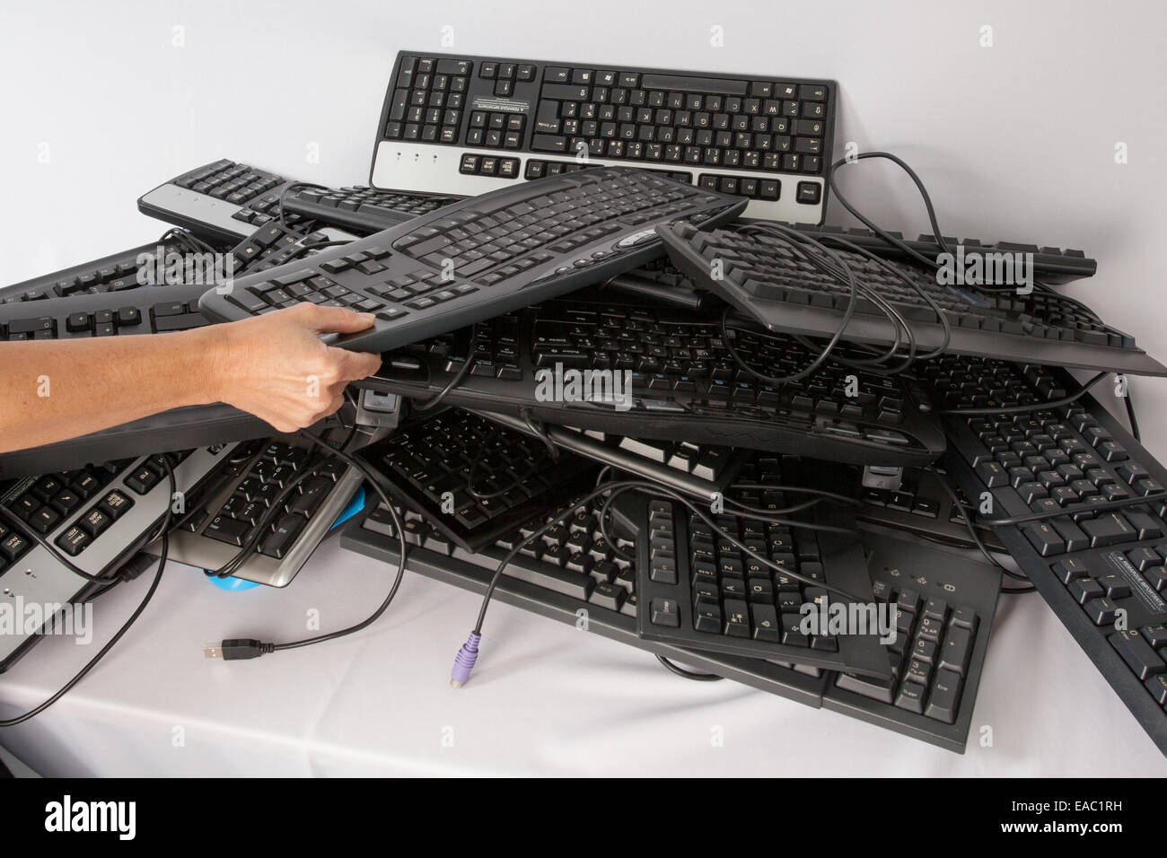 Weggeworfene Tastatur Stockfoto