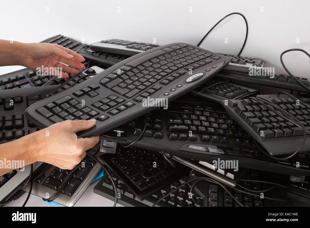 Weggeworfene Tastatur Stockfoto