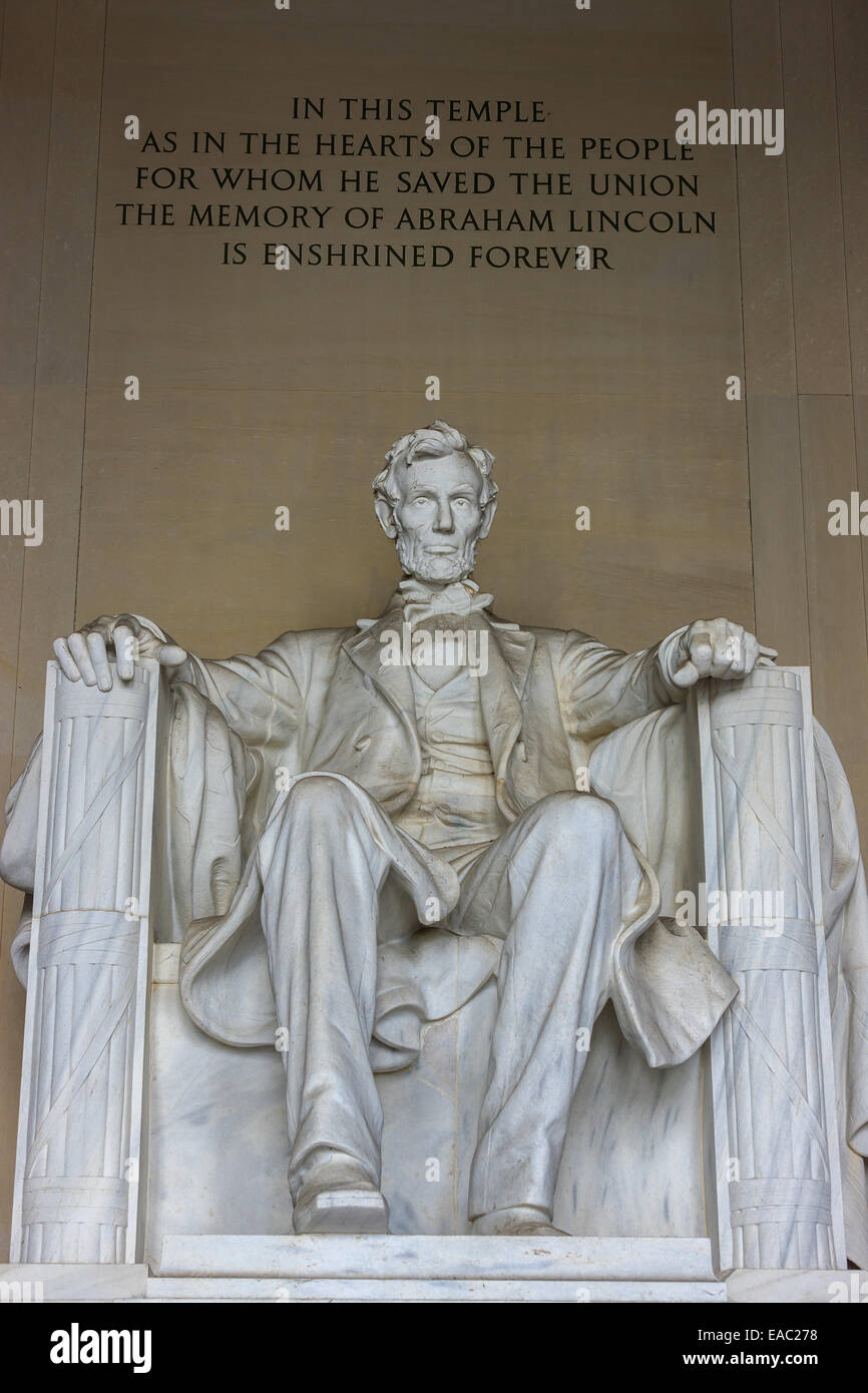 Das Lincoln Memorial ist eine amerikanische National Monument errichtet um zu Ehren der 16. Präsident der Vereinigten Staaten, Abraham Lincoln. Ich Stockfoto