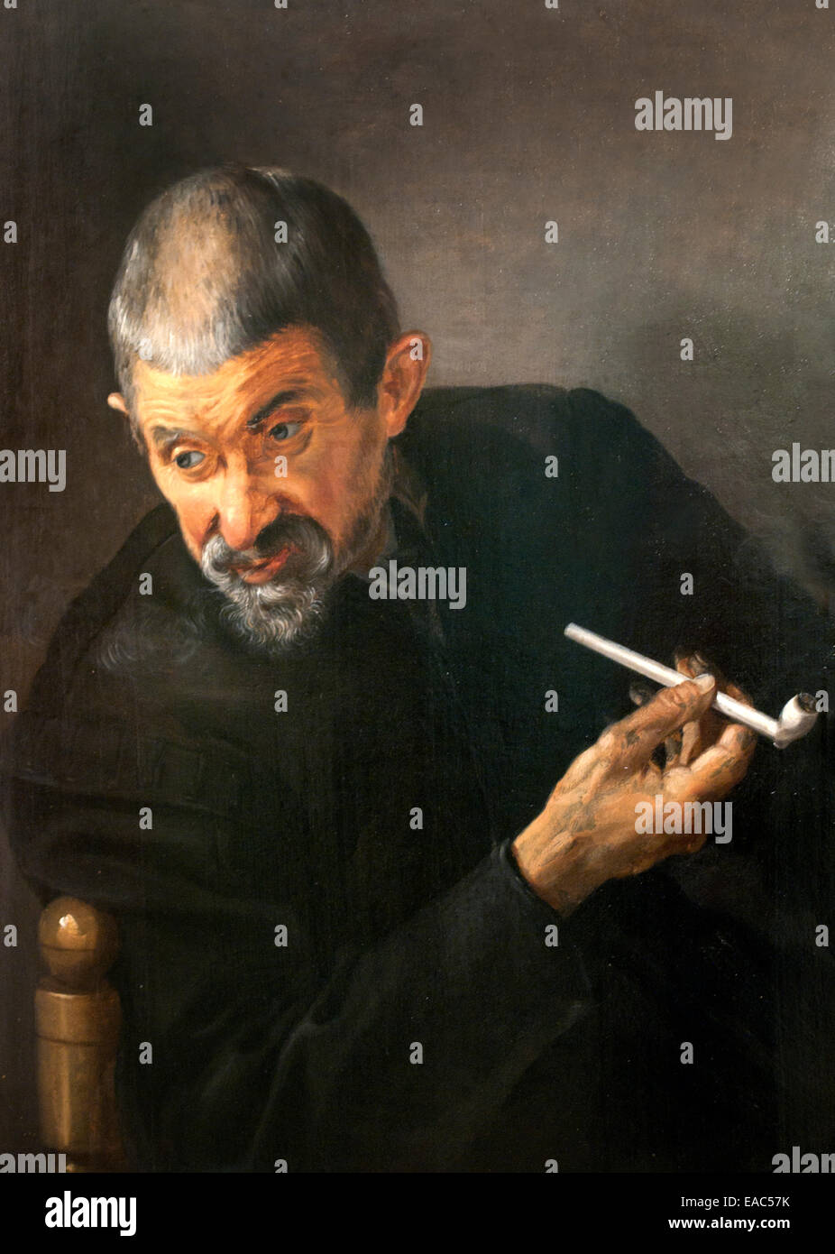 Die Pfeife rauchen, sitzen von Cornelis DUSART 1660-1704 holländischen Niederlanden Stockfoto