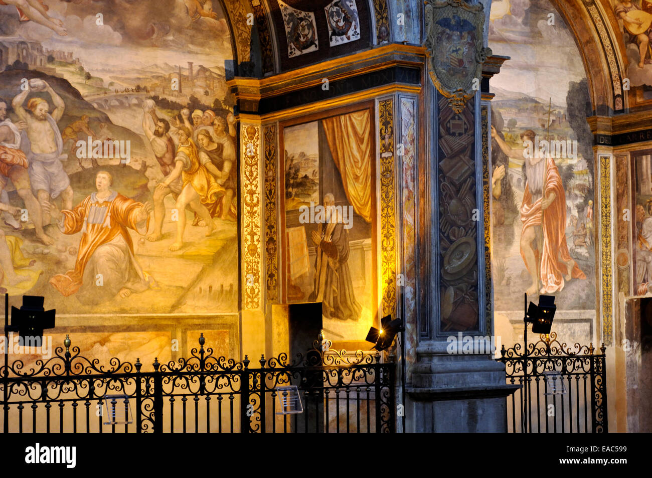 Italien, Lombardei, Mailand, San Maurizio Kirche, Innenansicht Fresko Stockfoto