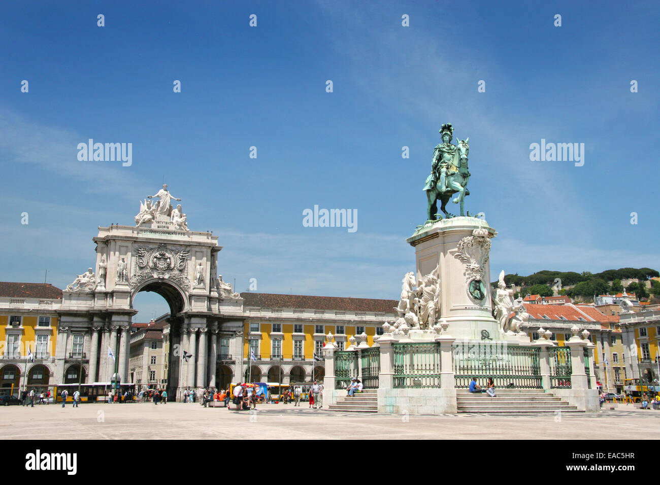 Praça Comércio (oder Commerce Square), Lissabon, Portugal. Stockfoto Praça Comércio (oder Commerce Square), Lissabon, Portugal. Stockfoto