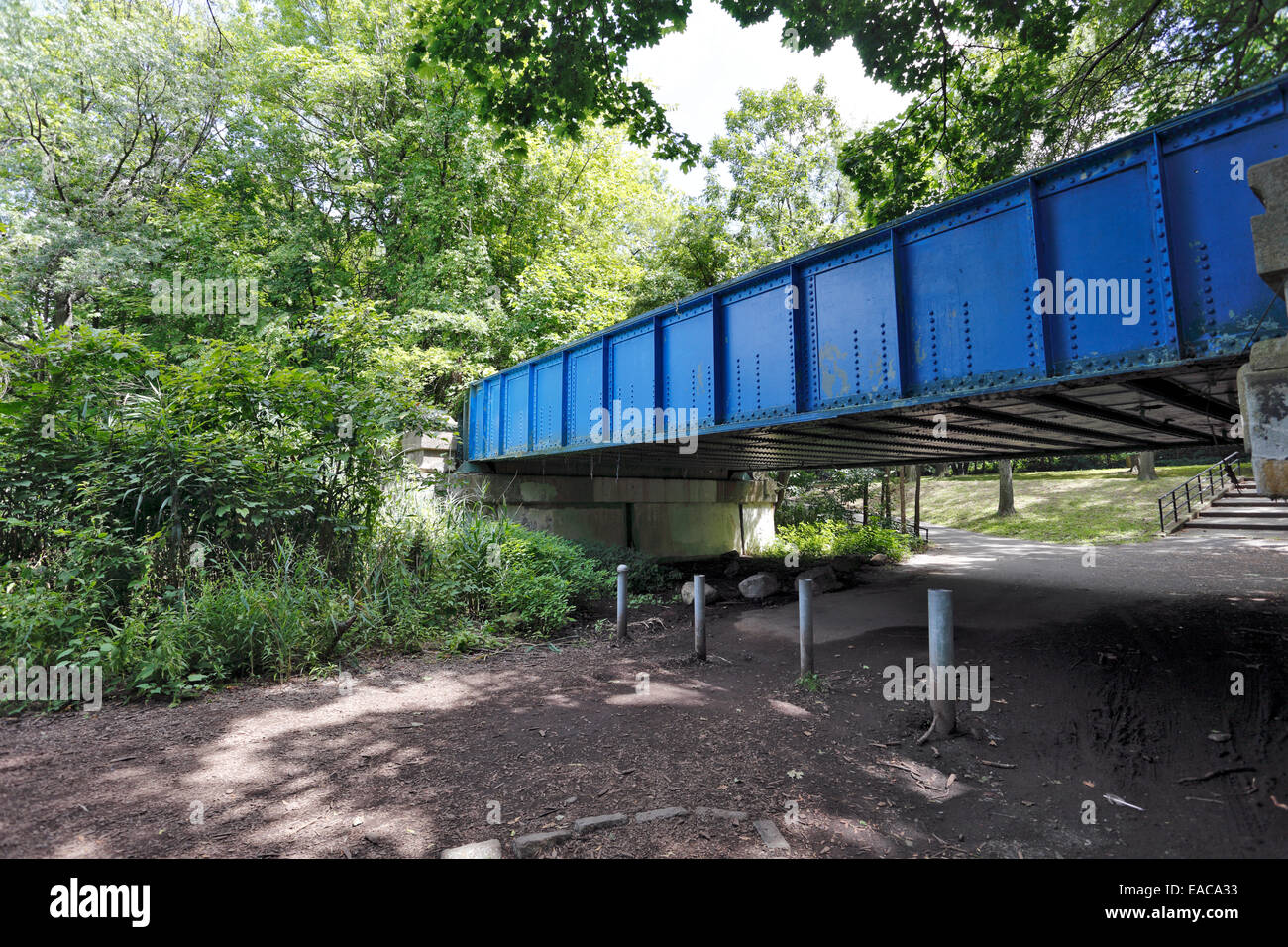 Alte Eisenbahnbrücke Van Cortlandt Park Bronx New York Stockfoto