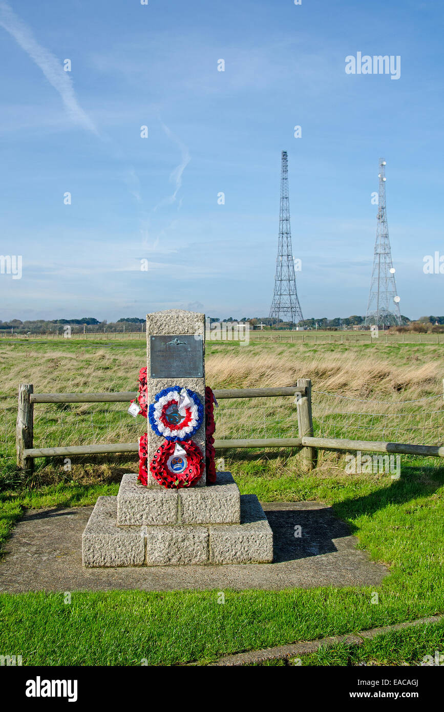 Denkmal für das Royal Flying Corps Kontingent von 1914 British Expeditionary Force die aus diesem Schreiben an Swingate nea flog Stockfoto