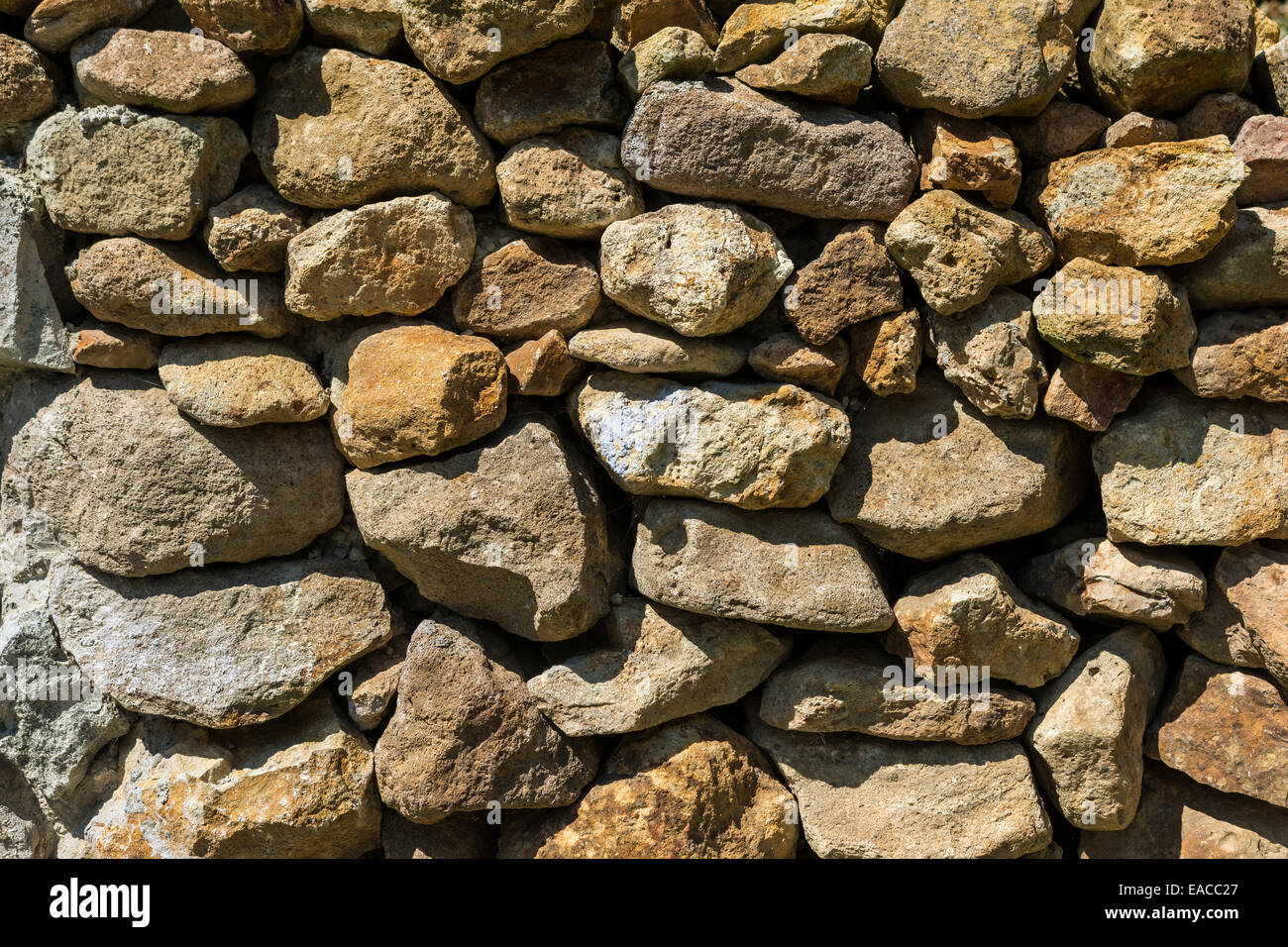 Alte Steinmauer gemacht von Felsen hautnah Stockfoto