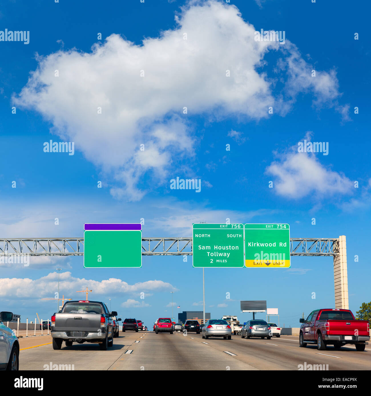Houston Katy Freeway Fwy Verkehr in Texas USA US interstate 10 Stockfoto