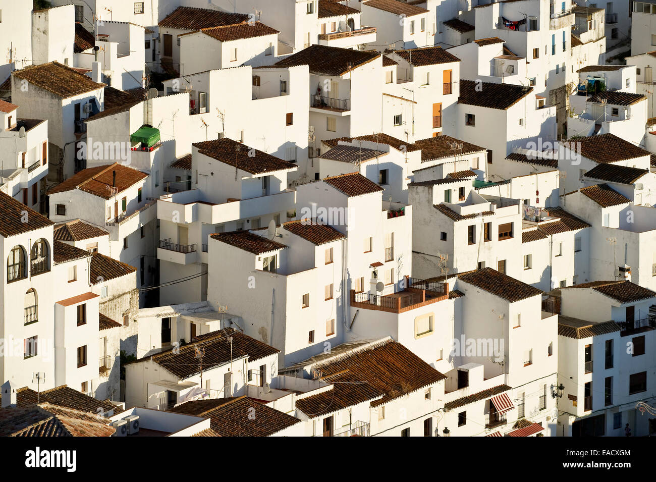 Häuser in Casares, Málaga Provinz, Costa Del Sol, Andalusien, Spanien Stockfoto