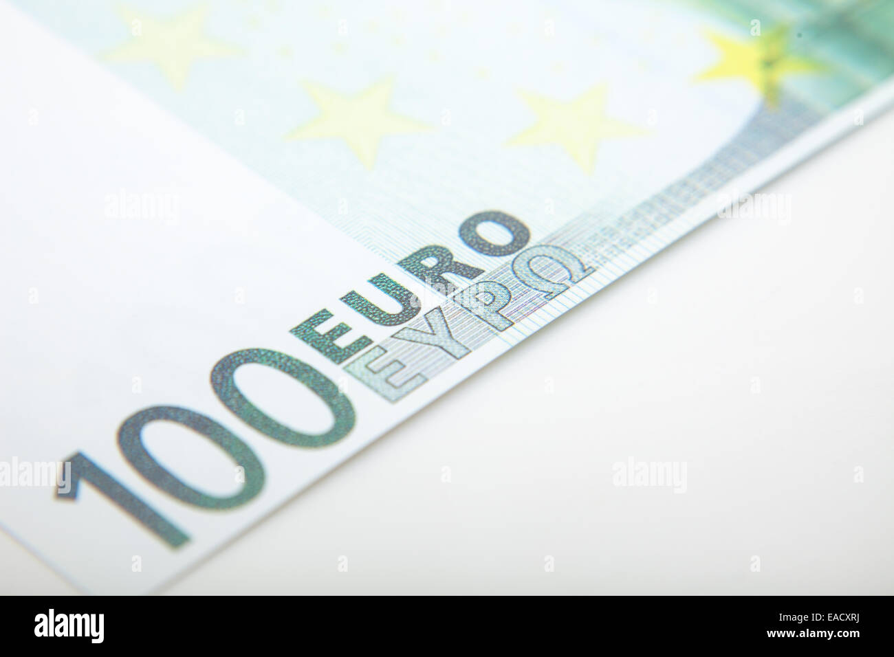 Detail-Schuss von einem 100 Euro-Schein. Stockfoto