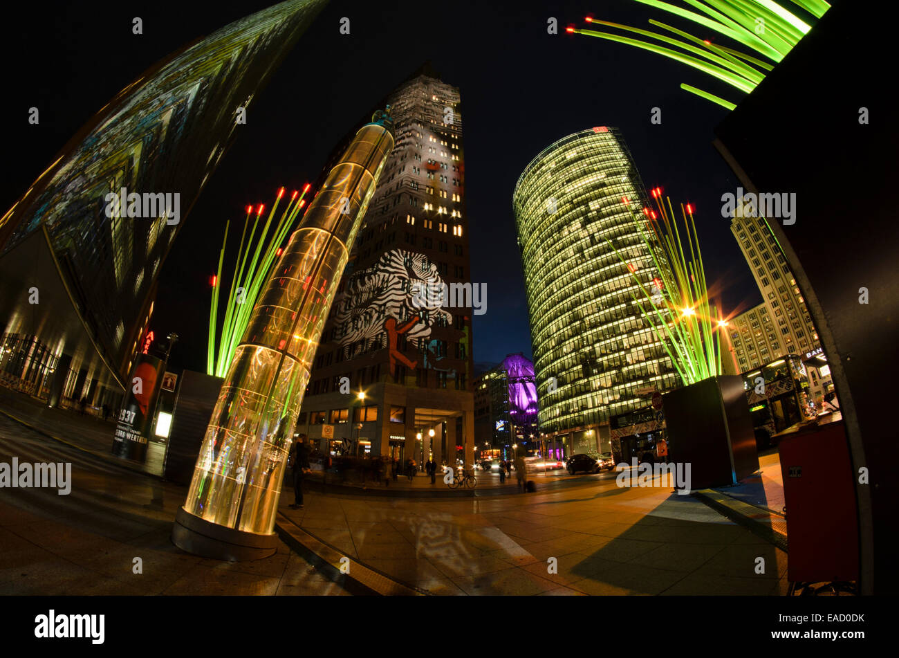 Licht Kunst am Potsdamer Platz, Berlin, Deutschland Stockfoto Licht Kunst am Potsdamer Platz, Berlin, Deutschland Stockfoto
