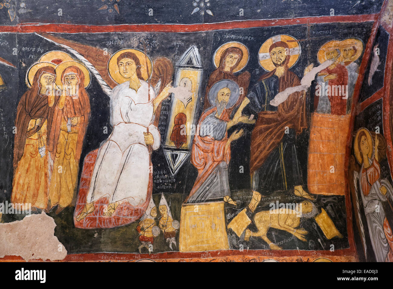 Fresken in der St. Johannes Kirche oder Karşı Kilise, cave Kirche, Gülşehir, Nevşehir Provinz, Cappadocia Stockfoto