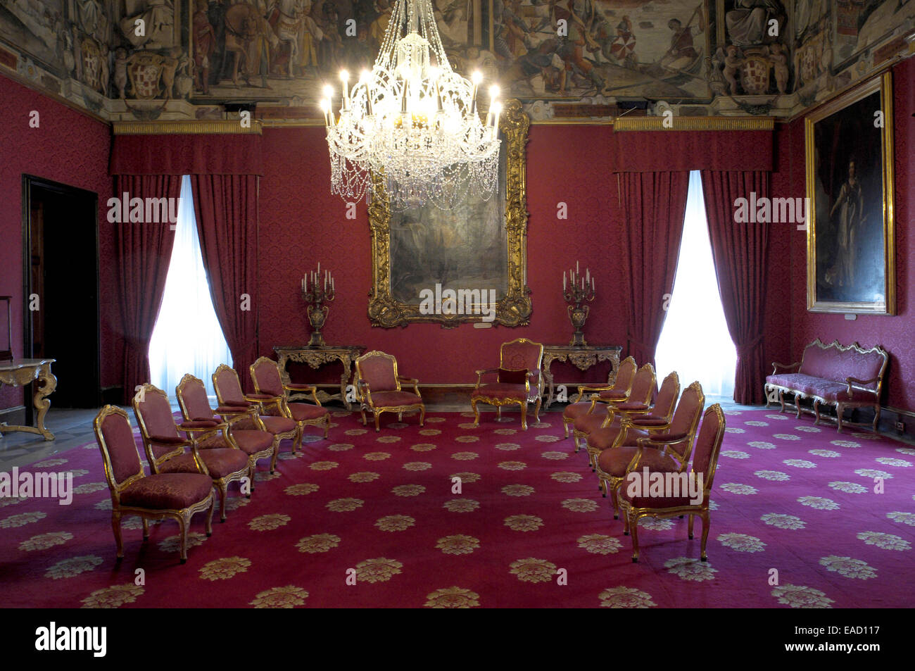 Des Botschafters Zimmer, Großmeister Palast, Valletta, Malta Stockfoto