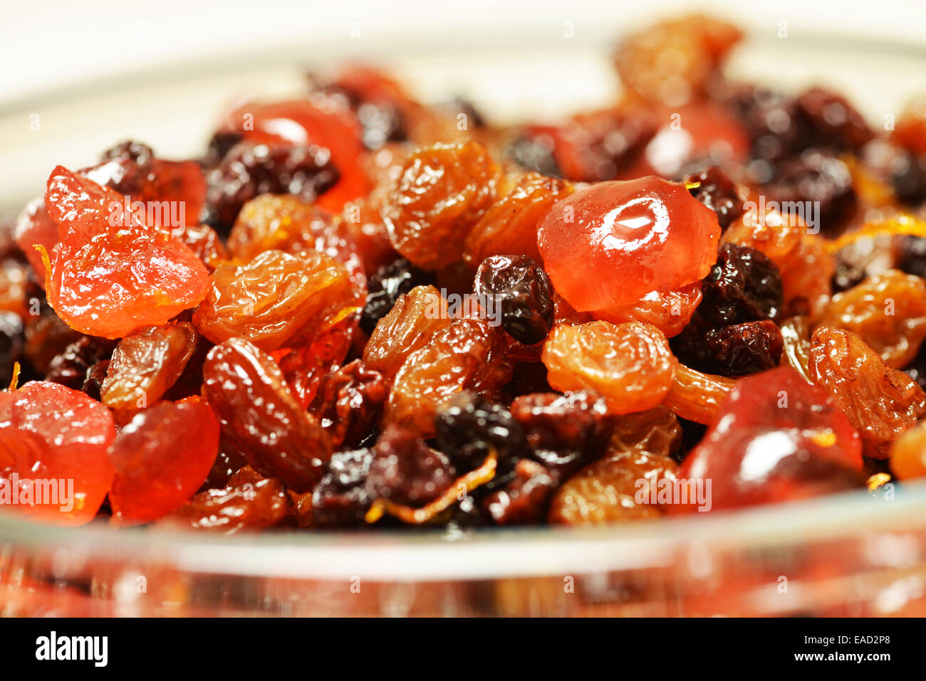 Weihnachtskuchen Obst in Sherry einweichen Stockfoto