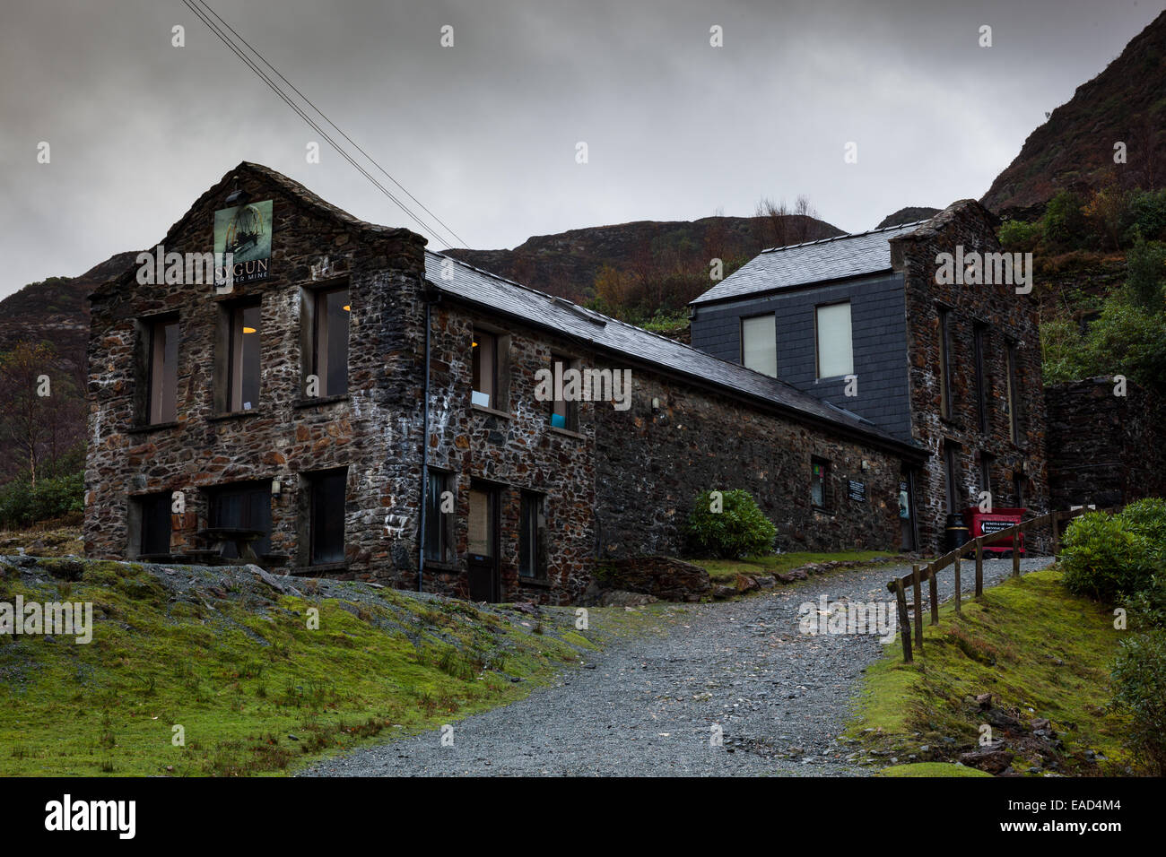 Sygun Copper Mine Besucherzentrum in der Nähe von Beddgelert, Gwynedd, Wales Stockfoto