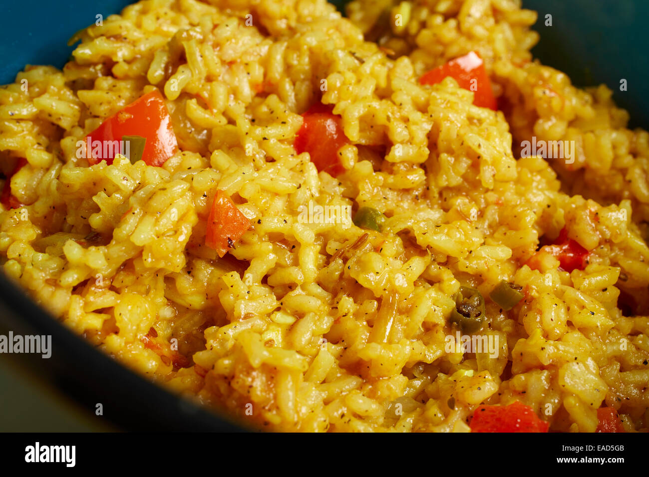 Spanish Rice, eigentlich ein Gericht aus dem amerikanischen Südwesten Stockfoto