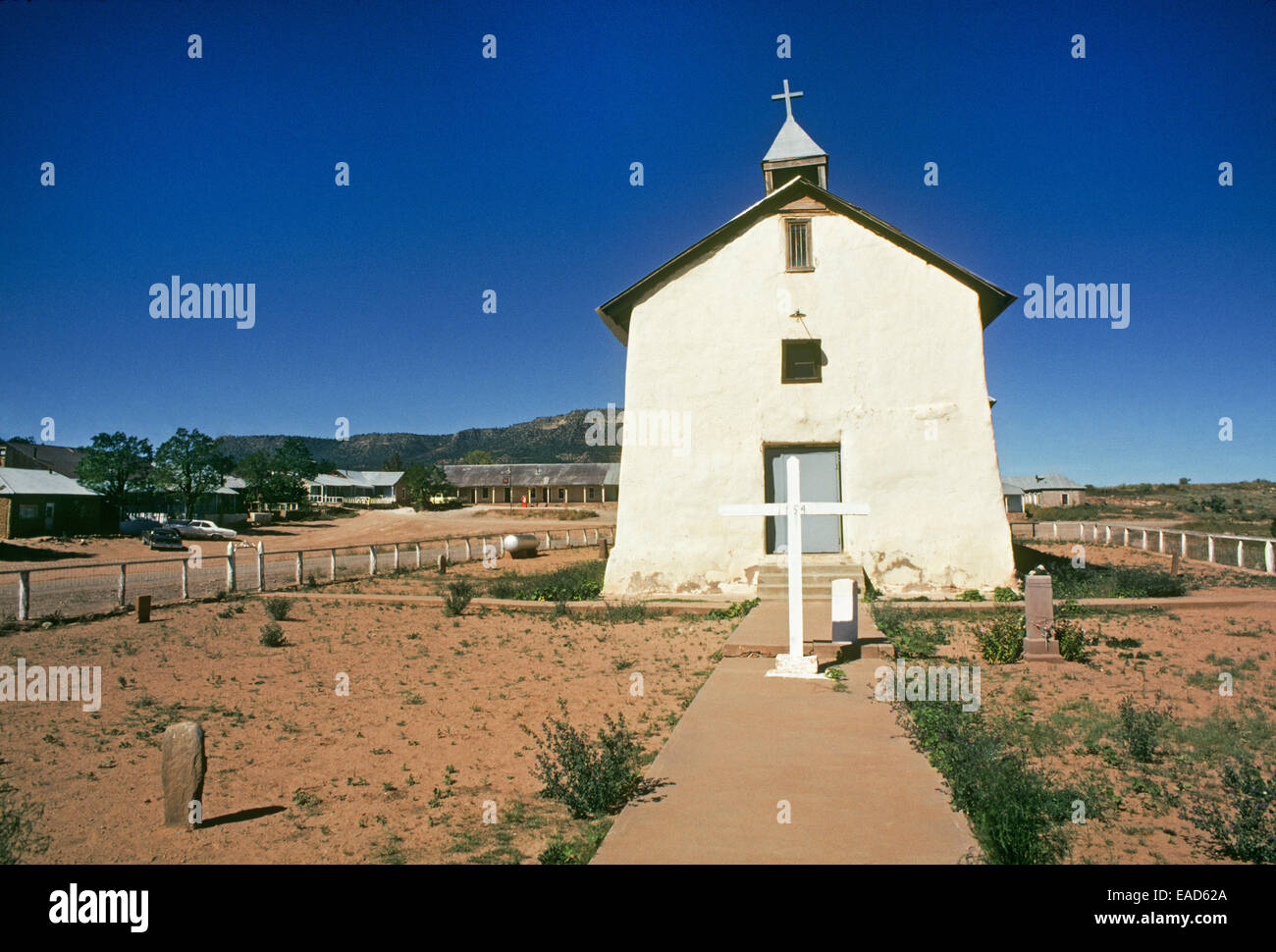 Die kleine Adobe katholische Kirche in San Jose, New Mexico, erbaut ca. 1795 Stockfoto