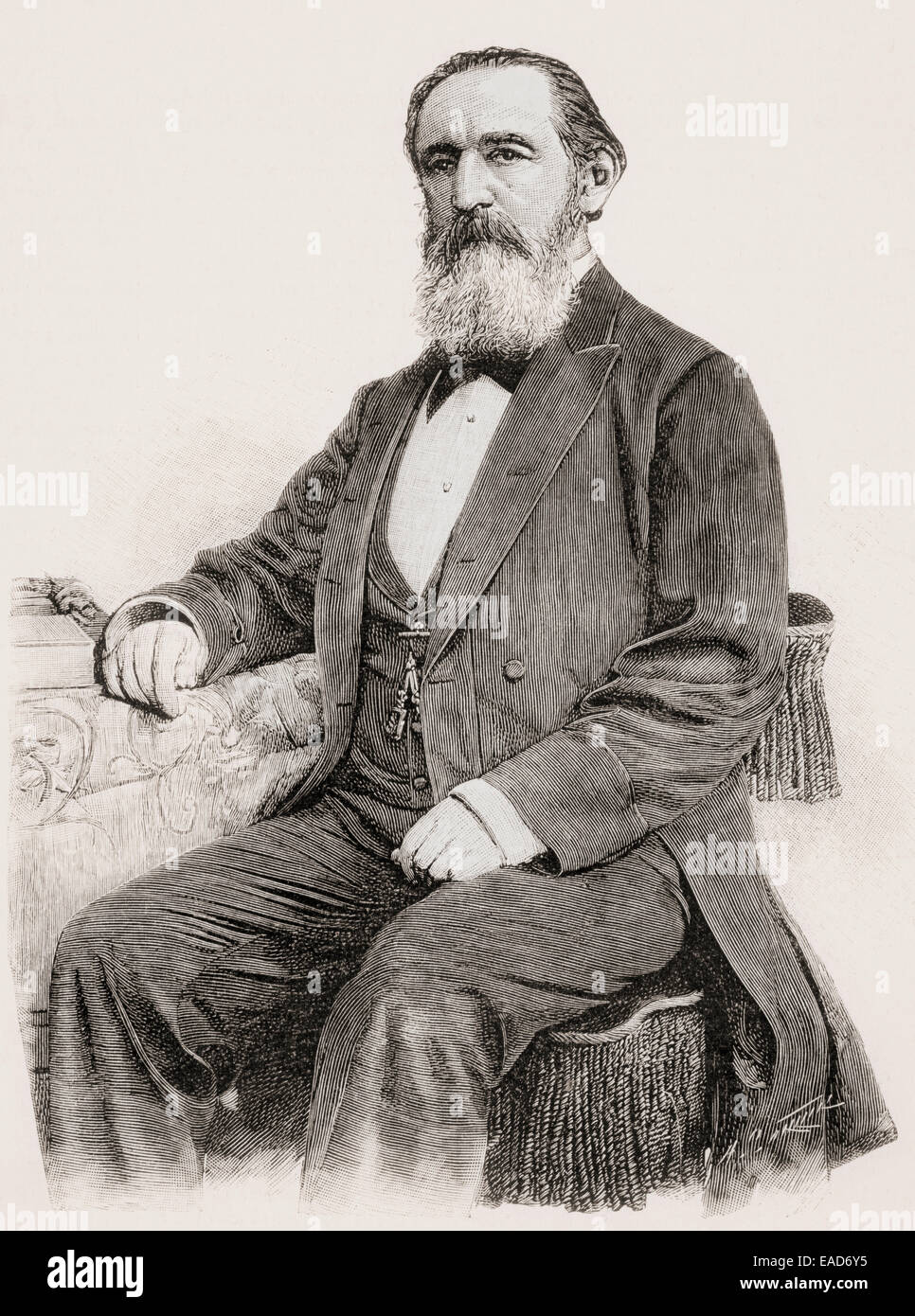 Luis Sáenz Peña Davila, 1822 – 1907.  Rechtsanwalt und Präsidenten von Argentinien, Vater des Präsidenten Roque Sáenz Peña. Stockfoto