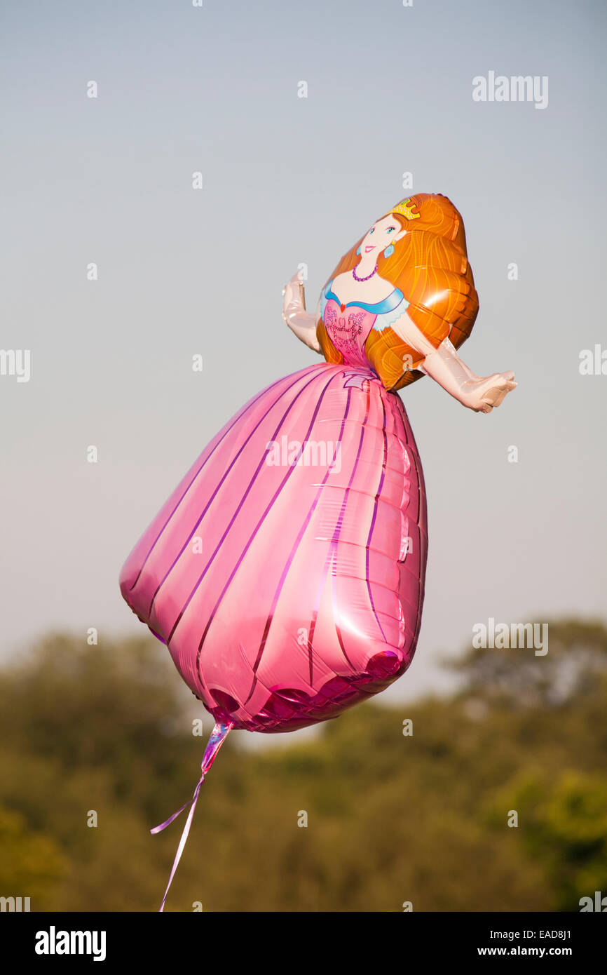 Prinzessin Helium-Ballon in der Luft schweben Stockfoto