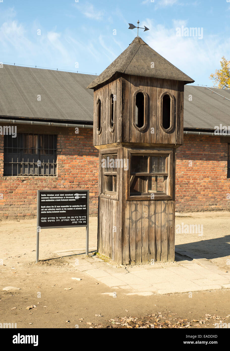 AUSCHWITZ, Polen - 25. Oktober 2014: Auschwitz Camp, einem ehemaligen Nazi-Vernichtungslager in Oswiecim, Polen. Es war die größte Stockfoto