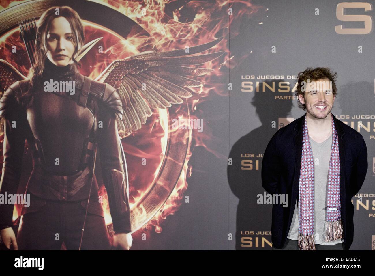 12. November 2014 - Madrid, Spanien - britische Schauspieler SAM CLAFLIN besucht "The Hunger Games: Mockingjay Teil 1: Photocall Villamagna Hotel. (Kredit-Bild: © Jack Abuin/ZUMA Draht) Stockfoto