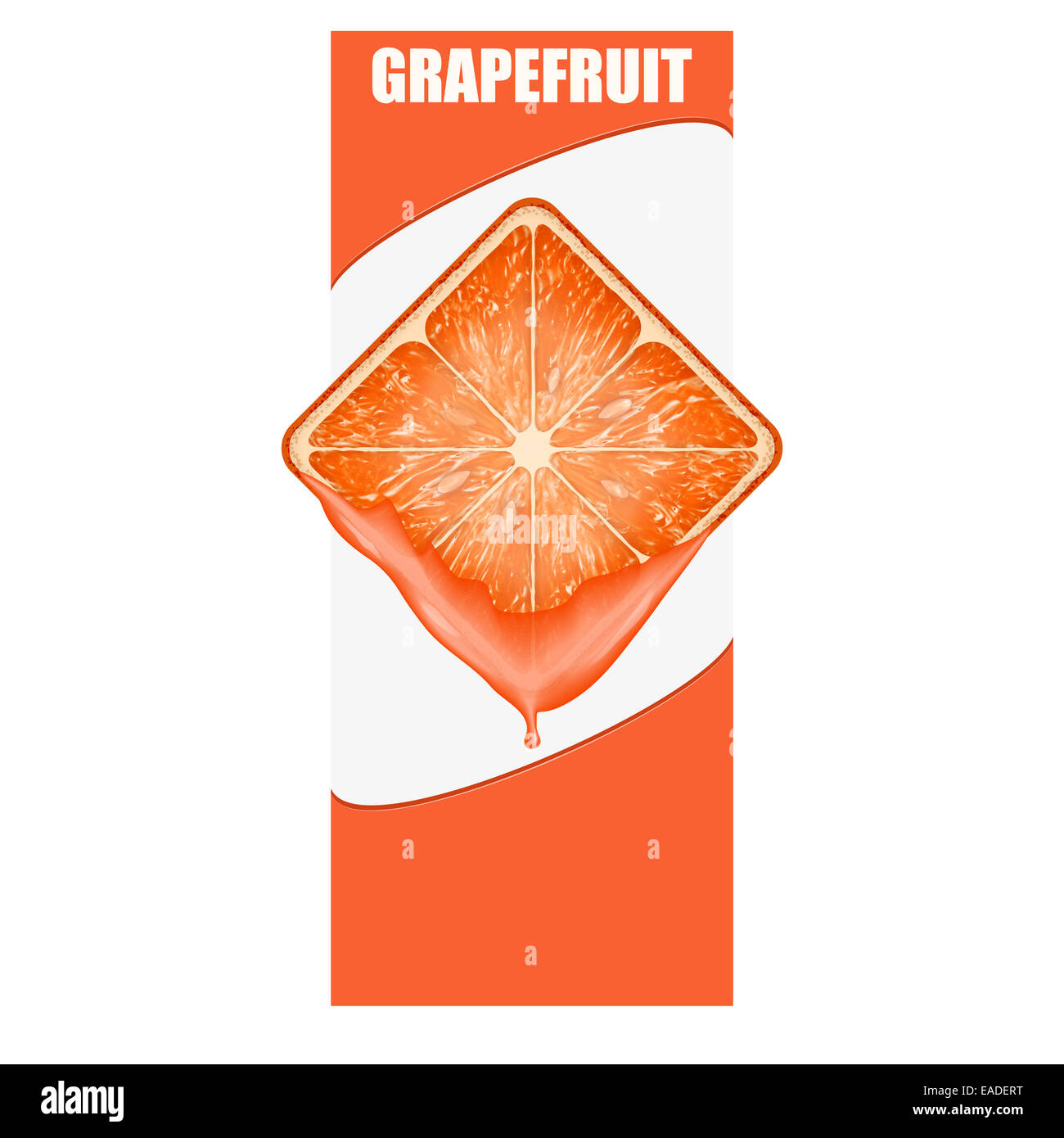 Vertical Banner Grapefruit quadratische Scheibe. Platz für Text. Stockfoto