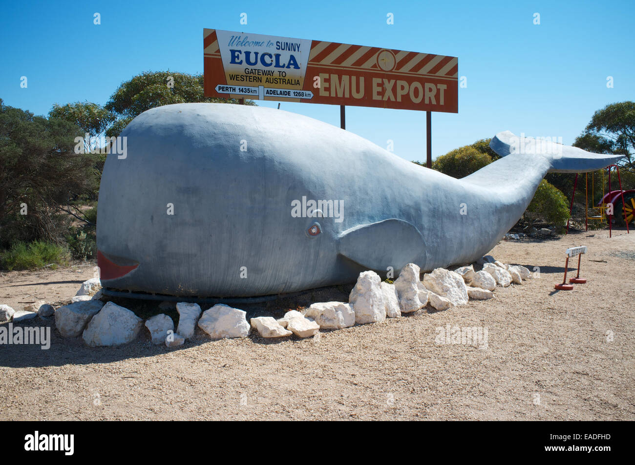 Der Wal im Eucla Motel auf der Eyre Highway in Westaustralien Stockfoto