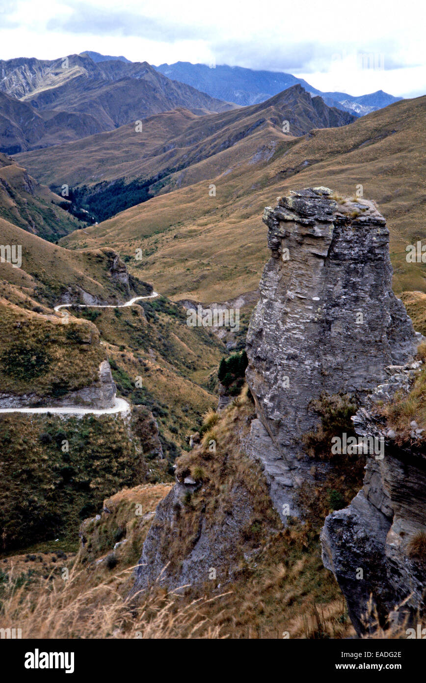 Skippers Canyon Road, Queenstown, Neuseeland Stockfoto