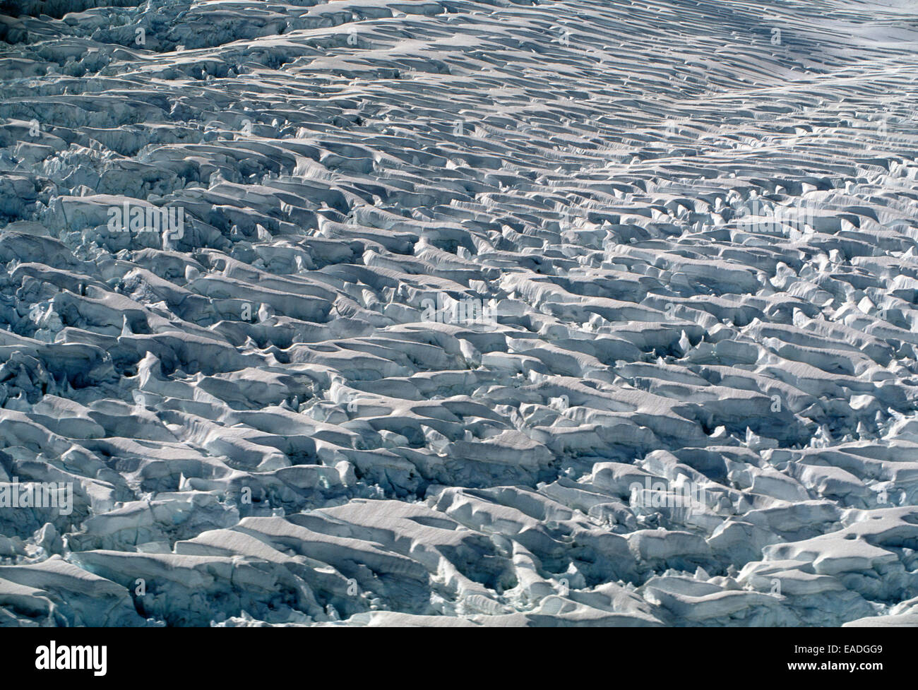 Glazial-Gletscherspalten der Fox-Gletscher, Südinsel, Neuseeland Stockfoto