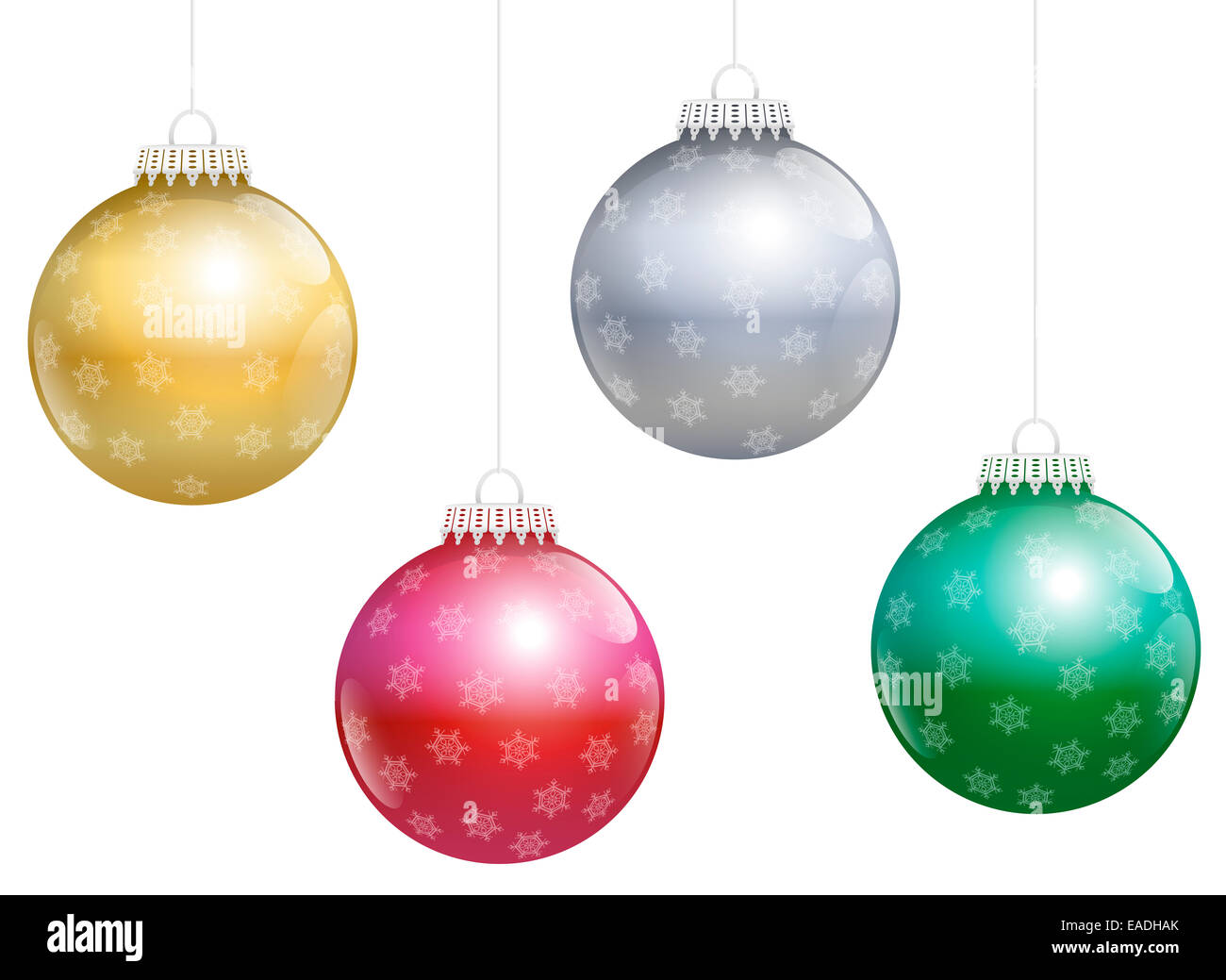 Schneeflocke Silber Glitter Vektor Christbaumschmuck Auf Weißem Hintergrund Gm872138514 145671545