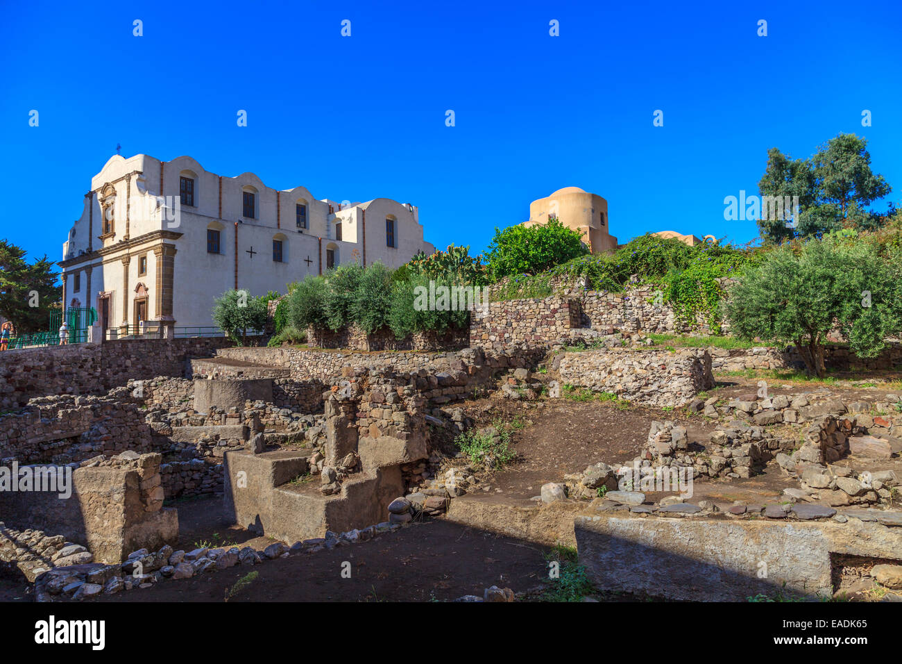 Archäologische Ausgrabungen in der Stadt Lipari Stockfoto