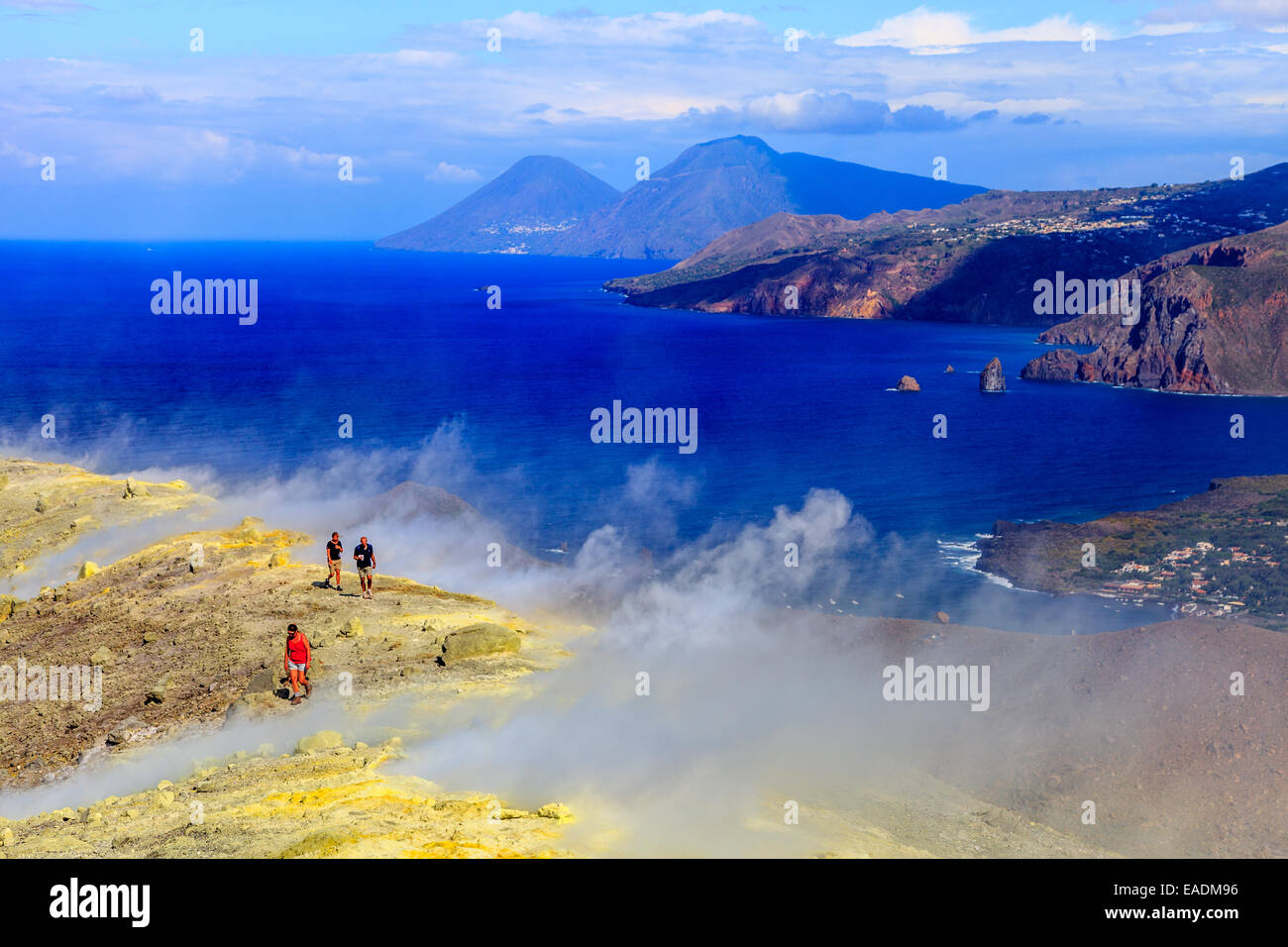 Sulfid-Gas aus der aktive Vulkan auf der Insel Vulcano Stockfoto