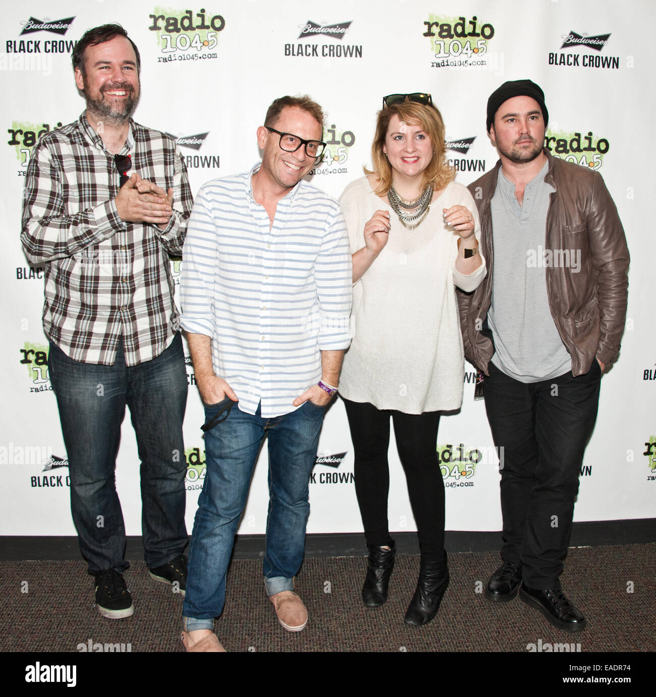 Bala Cynwyd, Pennsylvania, USA. 12. November 2014. Kanadische Indie-Rockband Sterne Pose im Radio 104,5 Performance Theatre am 12. November 2014 in Bala Cynwyd, Pennsylvania, USA. Bildnachweis: Paul Froggatt/Alamy Live-Nachrichten Stockfoto