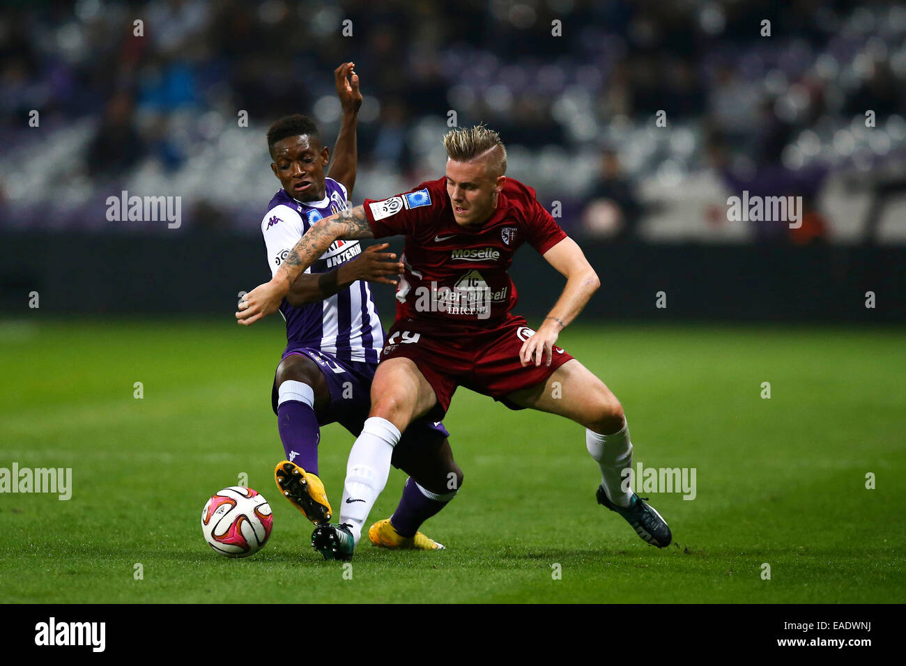 Jacques Francois Moubandje/Thibault Vion - 08.11.2014 - Toulouse/Metz - 13eme Journee Ligue 1 Foto: Manuel Blondeau/Icon Sport Stockfoto