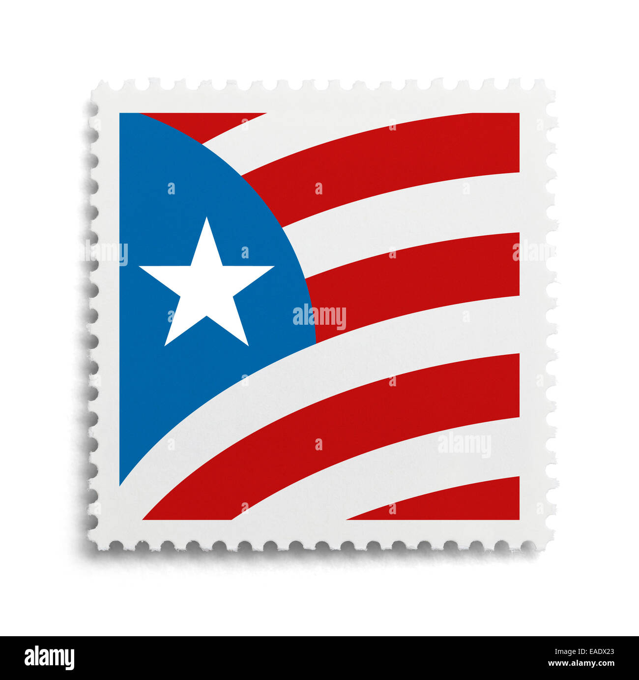USA Flagge-Briefmarke Isolated on White Background. Stockfoto