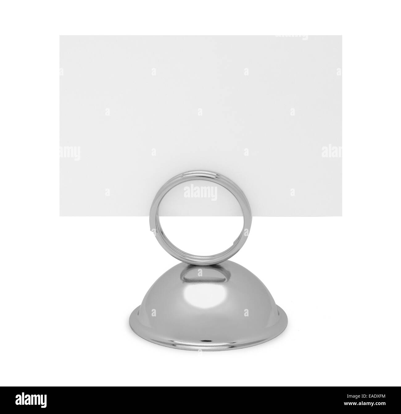 Tischplatte reserviert Schildhalter und Karte Isolated on White Background. Stockfoto