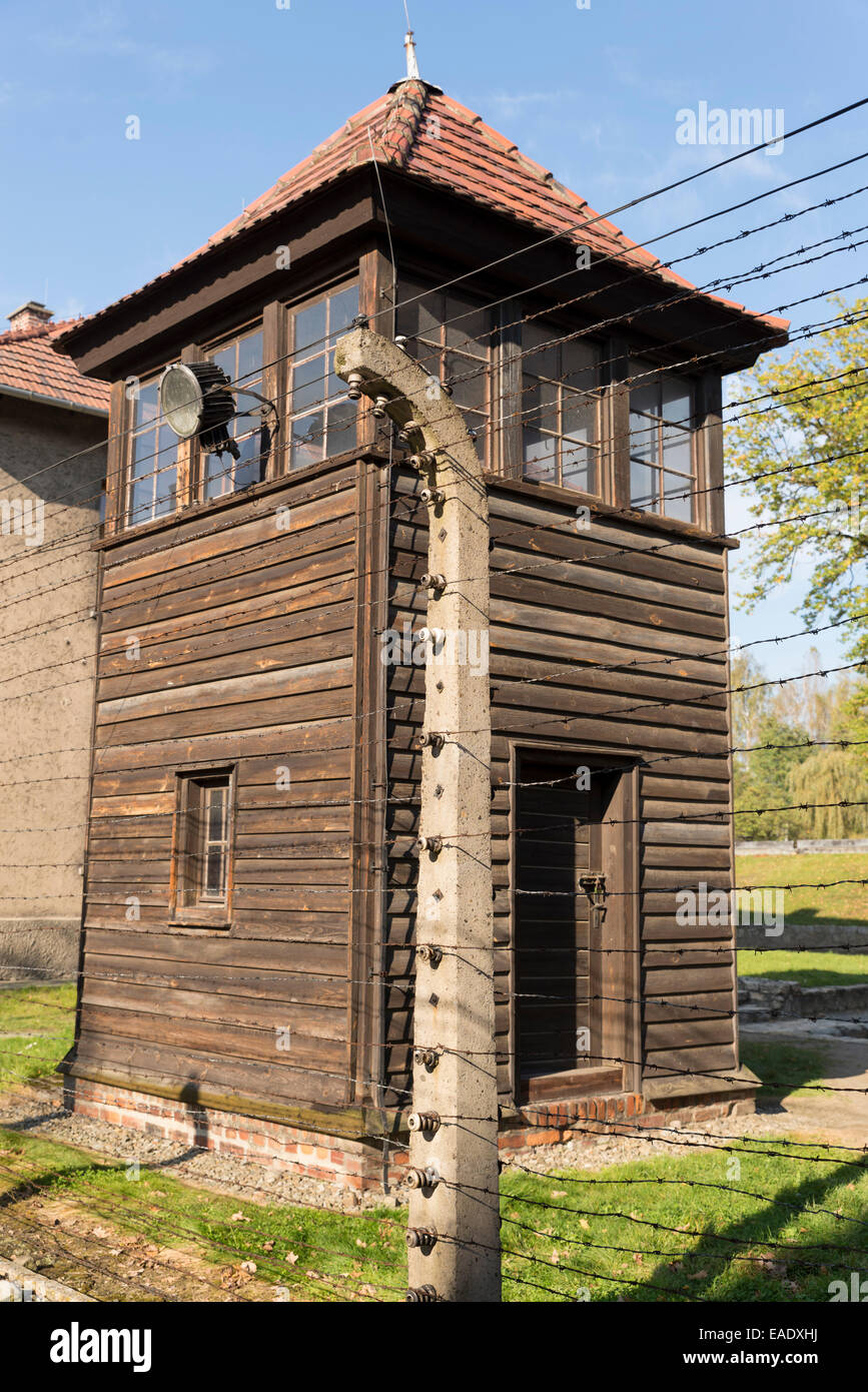AUSCHWITZ, Polen - 25. Oktober 2014: Auschwitz Camp, einem ehemaligen Nazi-Vernichtungslager in Oswiecim, Polen. Es war die größte Stockfoto