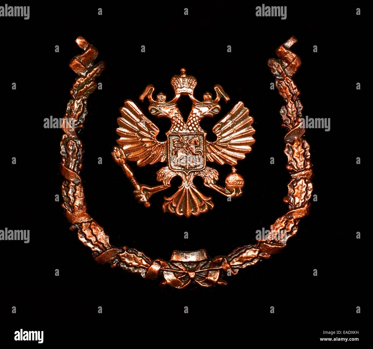 Bronze zweiköpfigen Reichsadler Stockfoto