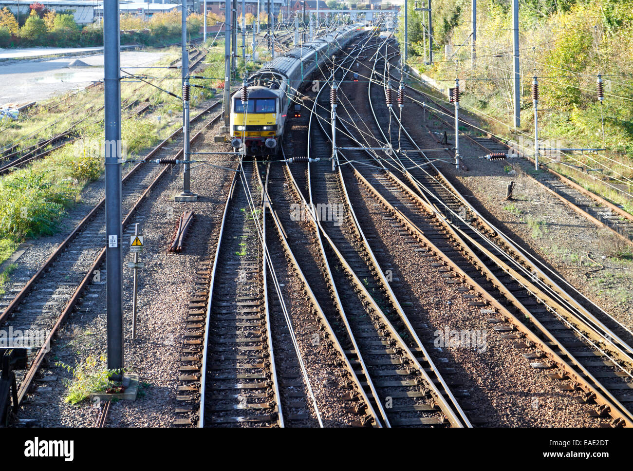 Ein Intercity Zug Norwich Bahnhof Liverpool Street, London gebunden. Stockfoto