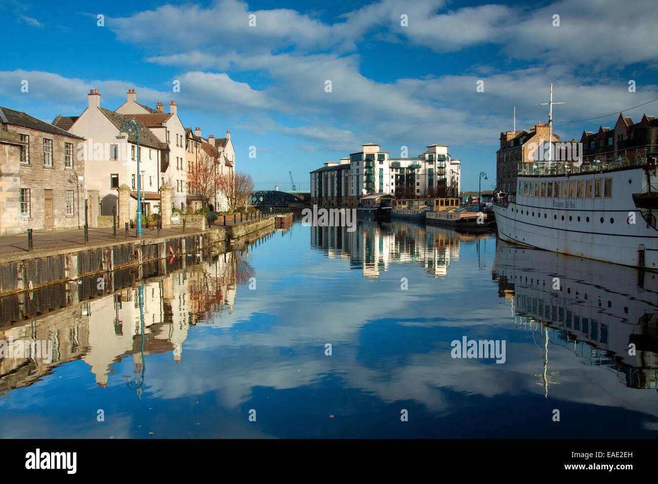 Das Wasser des Hafen von Leith, Edinburgh, Leith, Lothian Stockfoto